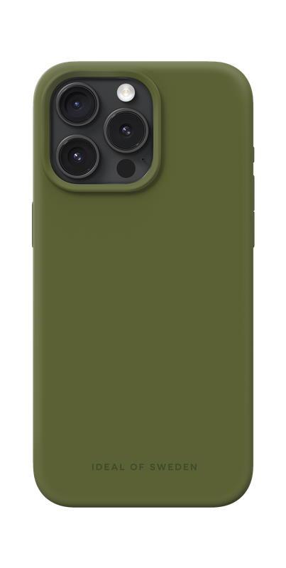 Silikónový ochranný kryt iDeal Of Sweden pre Apple iPhone 15 Pro Max, khaki