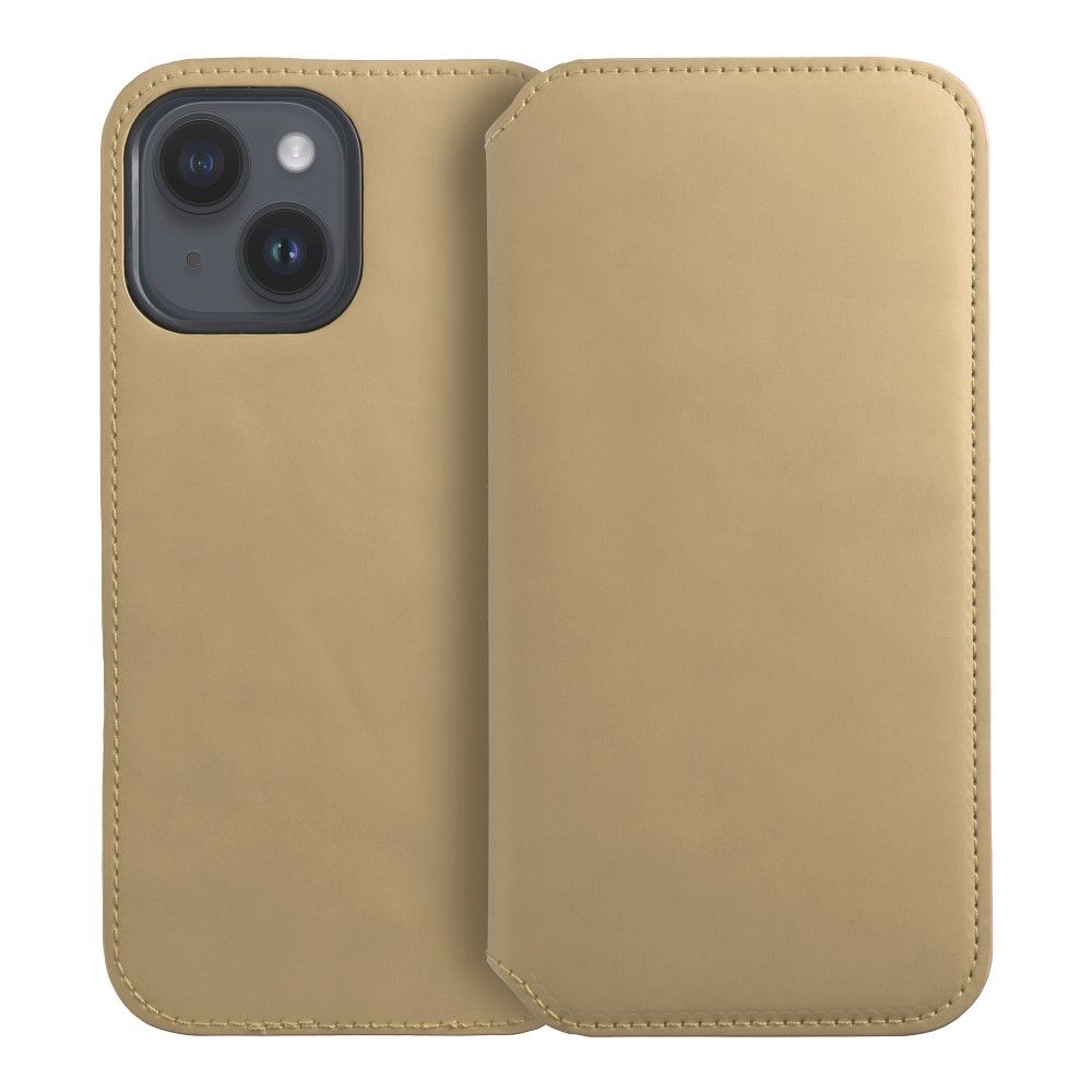 Dual Pocket book for IPHONE 15 PLUS gold