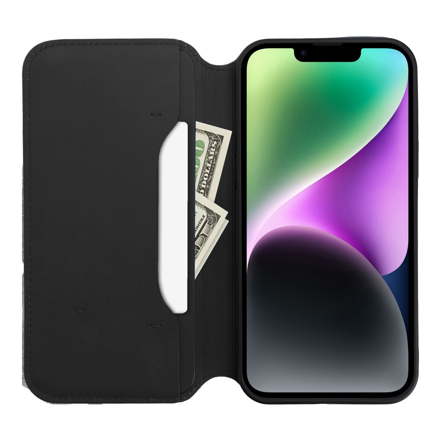 Dual Pocket book for IPHONE 15 PLUS black