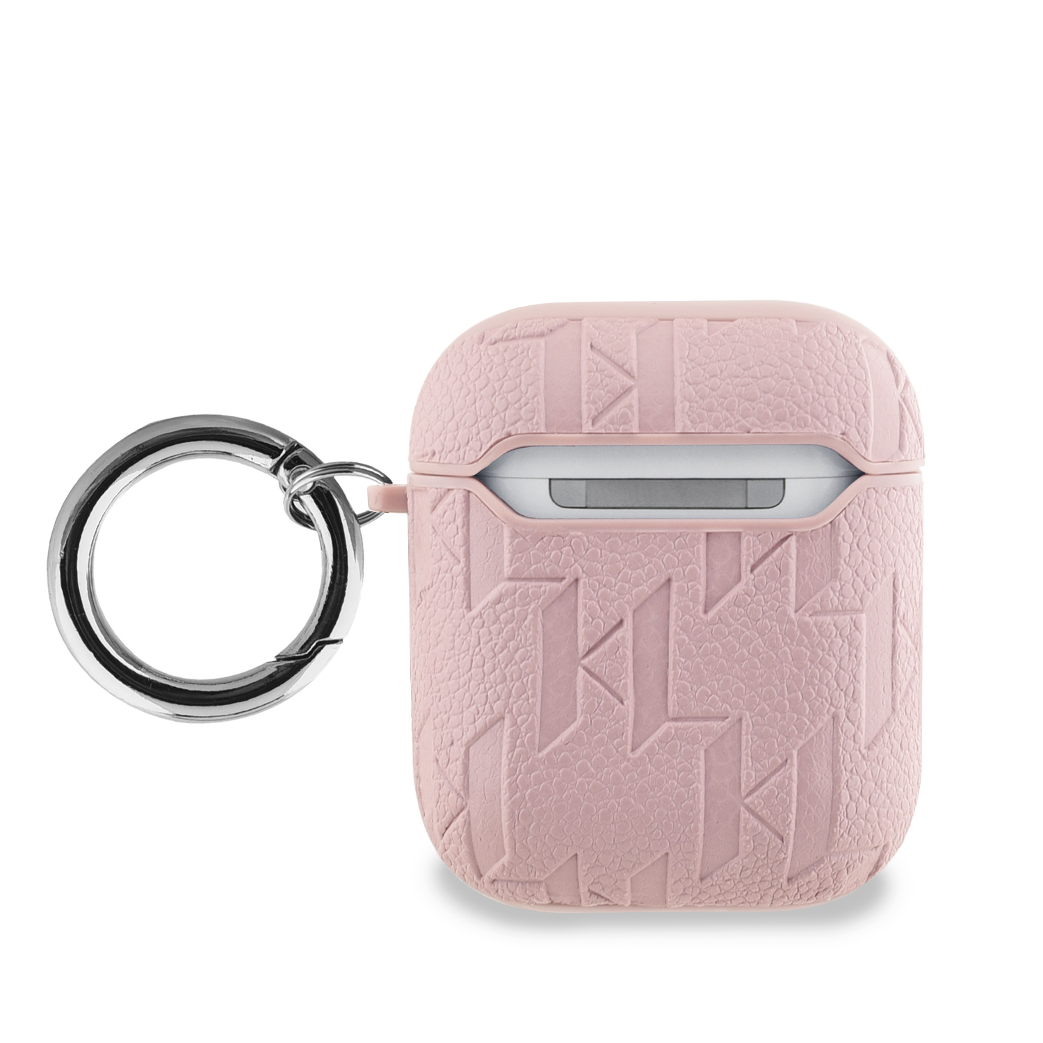 Karl Lagerfeld PU Embossed Choupette Head Pouzdro pro AirPods 1/2 Pink