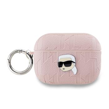 Pouzdro Karl Lagerfeld PU Embossed Karl Head pro AirPods Pro 2, růžová