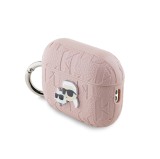 Karl Lagerfeld PU Embossed Karl and Choupette Heads Pouzdro pro AirPods Pro 2 Pink