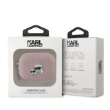 Karl Lagerfeld PU Embossed Karl and Choupette Heads Pouzdro pro AirPods Pro 2 Pink