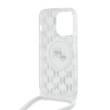 Karl Lagerfeld IML Monogram Crossbody K&CH Heads MagSafe Zadní Kryt pro iPhone 14 Pro Transparent