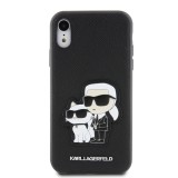 Karl Lagerfeld PU Saffiano Karl and Choupette NFT Zadní Kryt pro iPhone XR Black