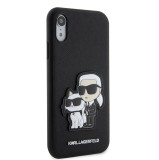 Karl Lagerfeld PU Saffiano Karl and Choupette NFT Zadní Kryt pro iPhone XR Black