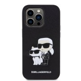 Karl Lagerfeld PU Saffiano Karl and Choupette NFT Zadní Kryt pro iPhone 13 Pro Black