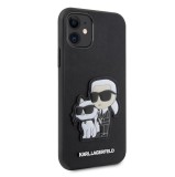 Karl Lagerfeld PU Saffiano Karl and Choupette NFT Zadní Kryt pro iPhone 11 Black