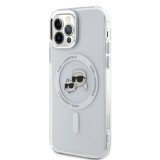 Karl Lagerfeld IML K&CH Heads Metal Frame MagSafe Zadní Kryt pro iPhone 12/12 Pro Transparent