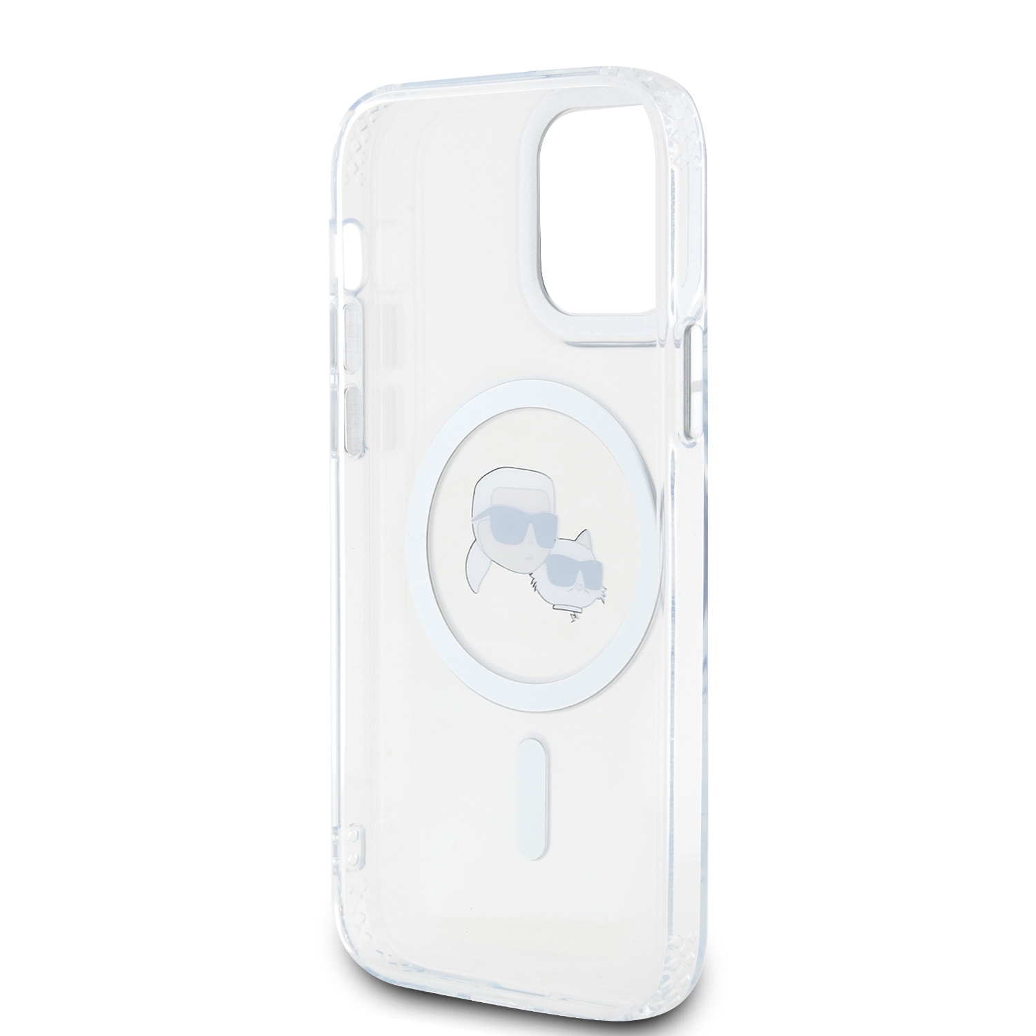 Karl Lagerfeld IML K&CH Heads Metal Frame MagSafe Zadní Kryt pro iPhone 12/12 Pro Transparent