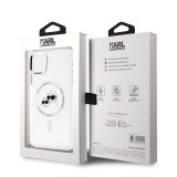 Karl Lagerfeld IML K&CH Heads Metal Frame MagSafe Zadní Kryt pro iPhone 11 Transparent