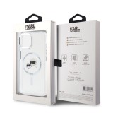 Karl Lagerfeld IML K&CH Heads Metal Frame MagSafe Zadní Kryt pro iPhone 13 Transparent