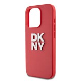 DKNY PU Leather Stack Logo Wrist Strap Zadní Kryt pro iPhone 15 Pro Max Pink