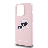 Karl Lagerfeld Liquid Silicone Double Heads Magsafe Zadní Kryt pro iPhone 14 Pro Max Pink