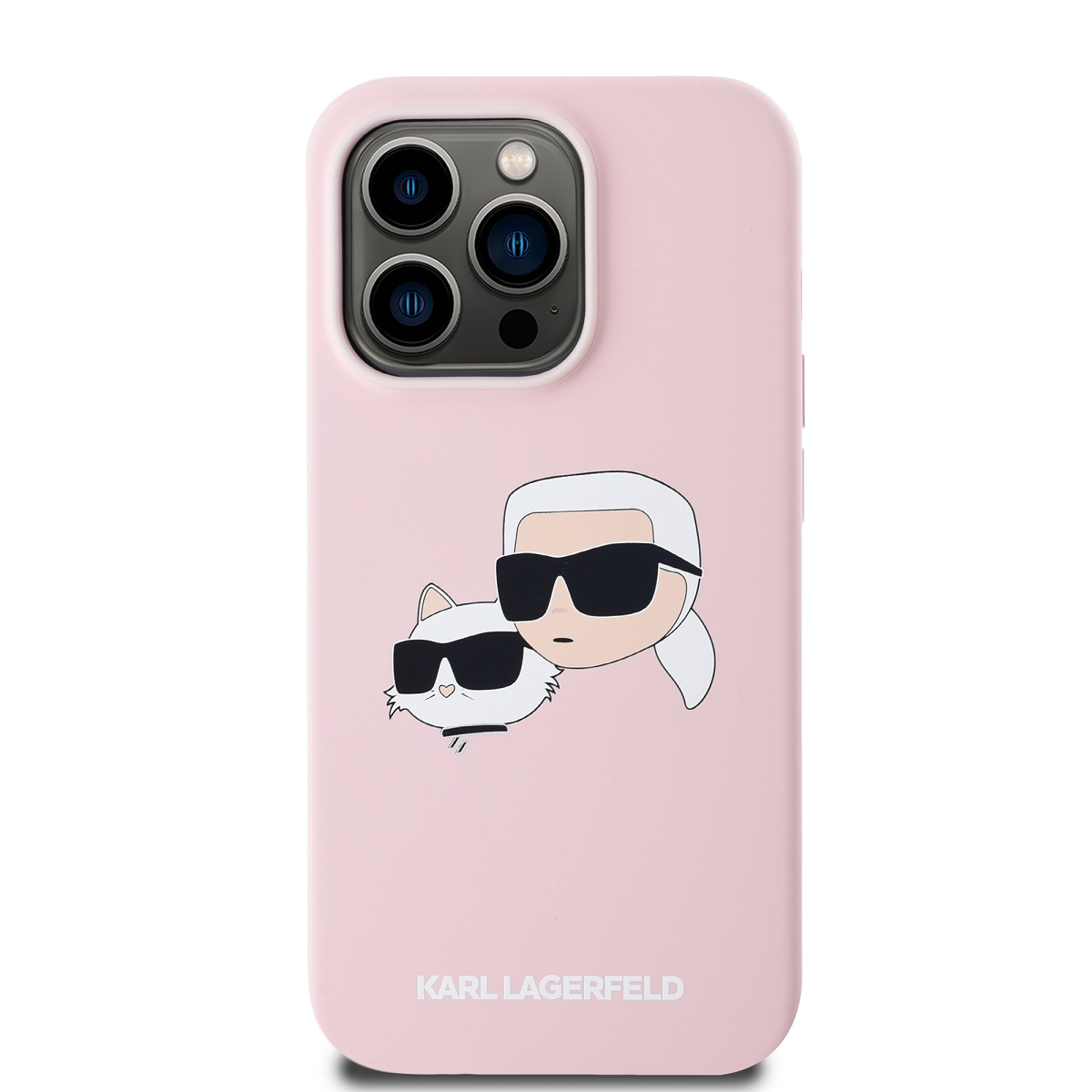 Karl Lagerfeld Liquid Silicone Double Heads Magsafe Zadní Kryt pro iPhone 14 Pro Max Pink