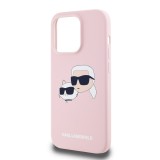 Karl Lagerfeld Liquid Silicone Double Heads Magsafe Zadní Kryt pro iPhone 14 Pro Pink