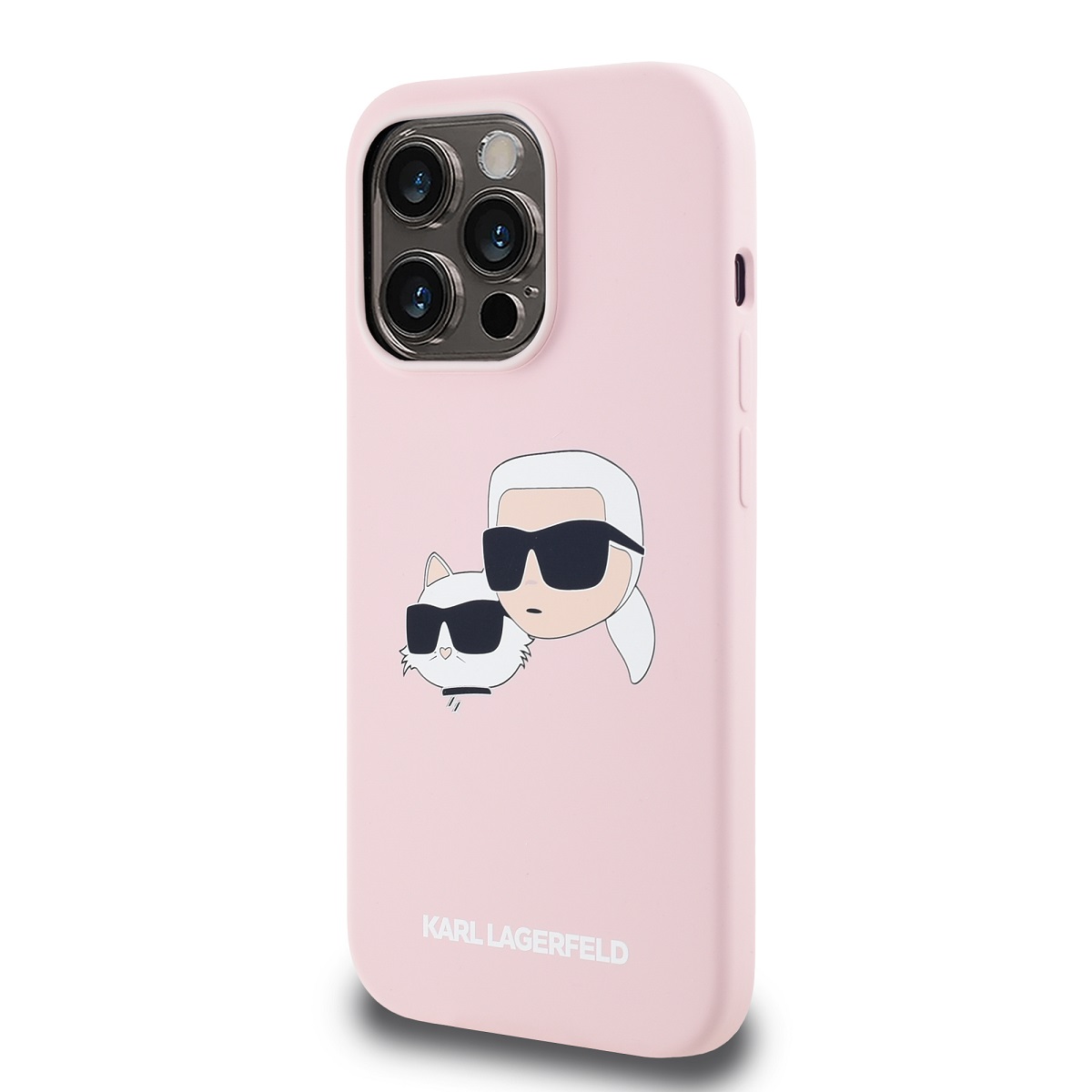 Karl Lagerfeld Liquid Silicone Double Heads Magsafe Zadní Kryt pro iPhone 14 Pro Pink