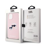 Karl Lagerfeld Liquid Silicone Double Heads Magsafe Zadní Kryt pro iPhone 14 Pink