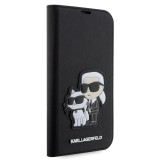 Karl Lagerfeld PU Saffiano Karl and Choupette NFT Book Pouzdro pro iPhone 13 Pro Max Black