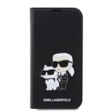 Karl Lagerfeld PU Saffiano Karl and Choupette NFT Book Pouzdro pro iPhone 14 Pro Max Black