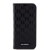 Karl Lagerfeld PU Saffiano Monogram Book Pouzdro pro iPhone 13 Pro Black