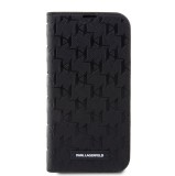 Karl Lagerfeld PU Saffiano Monogram Book Pouzdro pro iPhone 14 Pro Max Black