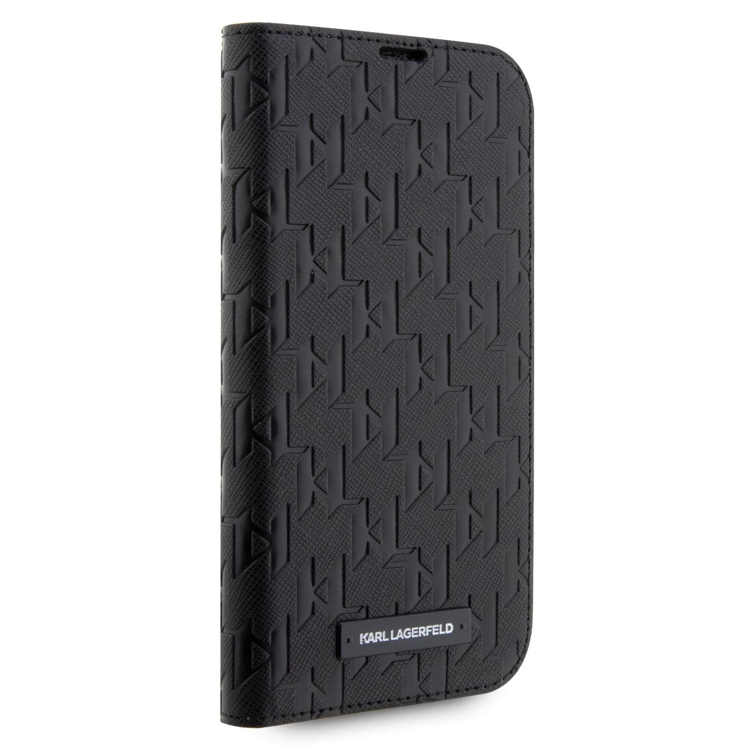 Karl Lagerfeld PU Saffiano Monogram Book Pouzdro pro iPhone 14 Pro Black