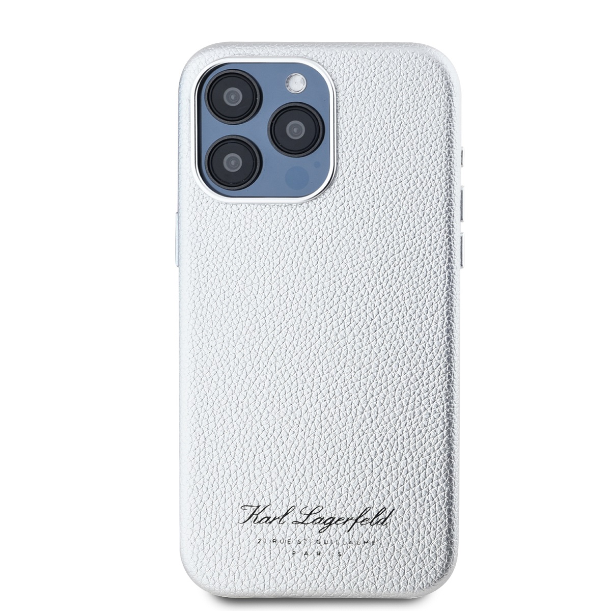 Karl Lagerfeld Grained PU Hotel RSG Zadní Kryt pro iPhone 15 Pro Max Grey