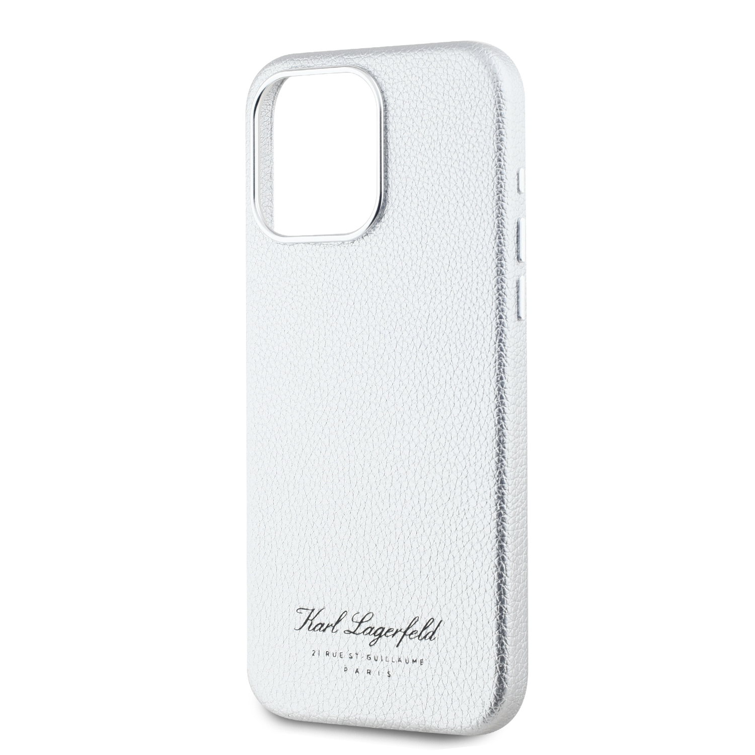 Karl Lagerfeld Grained PU Hotel RSG Zadní Kryt pro iPhone 15 Pro Max Grey