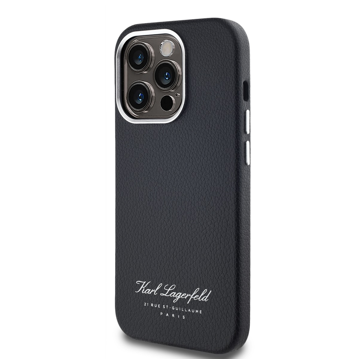 Karl Lagerfeld Grained PU Hotel RSG Zadní Kryt pro iPhone 13 Pro Black