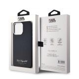 Karl Lagerfeld Grained PU Hotel RSG Zadní Kryt pro iPhone 15 Pro Max Black