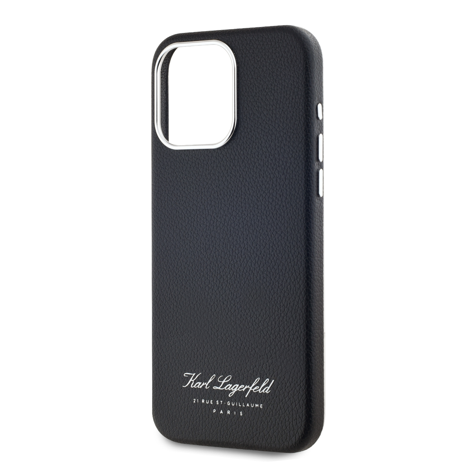 Karl Lagerfeld Grained PU Hotel RSG Zadní Kryt pro iPhone 15 Pro Max Black