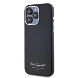 Karl Lagerfeld Grained PU Hotel RSG Zadní Kryt pro iPhone 15 Pro Black