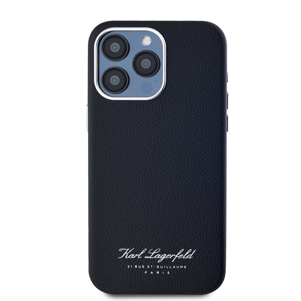 Karl Lagerfeld Grained PU Hotel RSG Zadní Kryt pro iPhone 15 Pro Black