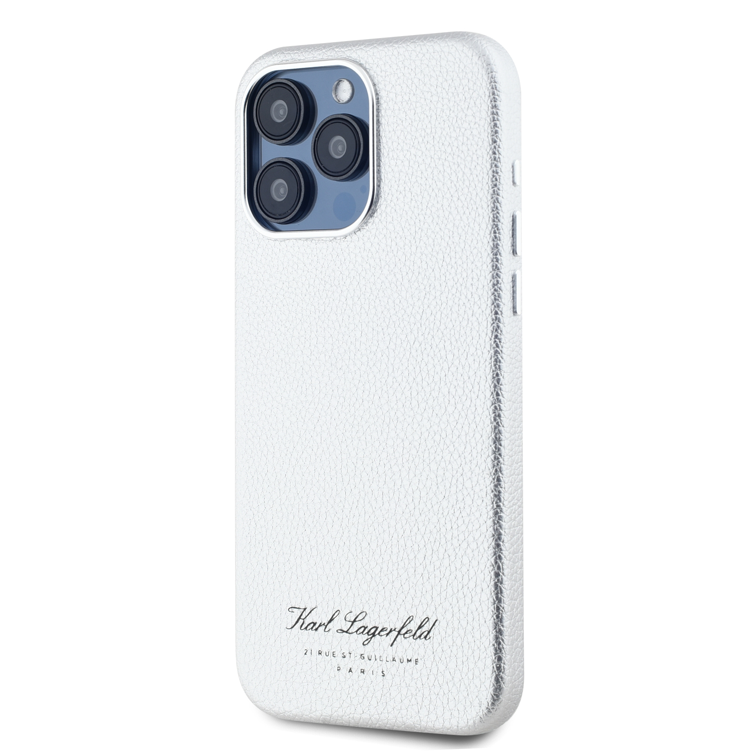 Karl Lagerfeld Grained PU Hotel RSG Zadní Kryt pro iPhone 15 Pro Grey