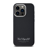 Karl Lagerfeld Grained PU Hotel RSG Zadní Kryt pro iPhone 14 Pro Max Black