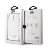 Karl Lagerfeld Grained PU Hotel RSG Zadní Kryt pro iPhone 15 Grey