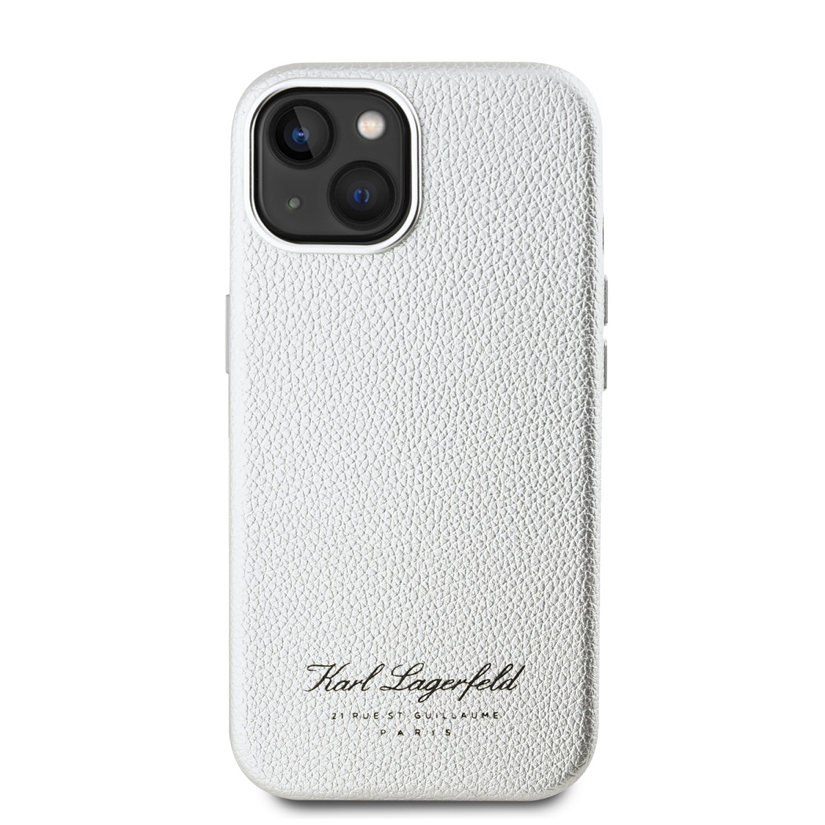 Karl Lagerfeld Grained PU Hotel RSG Zadní Kryt pro iPhone 15 Grey