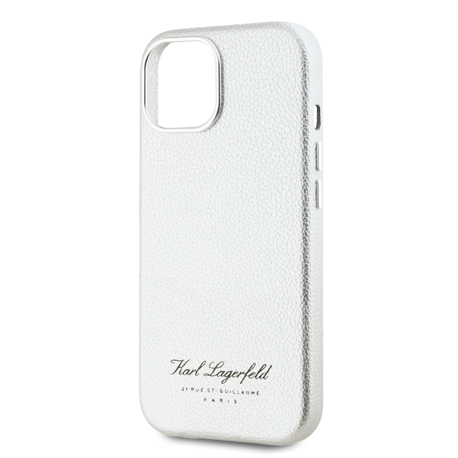 Karl Lagerfeld Grained PU Hotel RSG Zadní Kryt pro iPhone 15 Grey