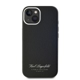 Karl Lagerfeld Grained PU Hotel RSG Zadní Kryt pro iPhone 15 Black