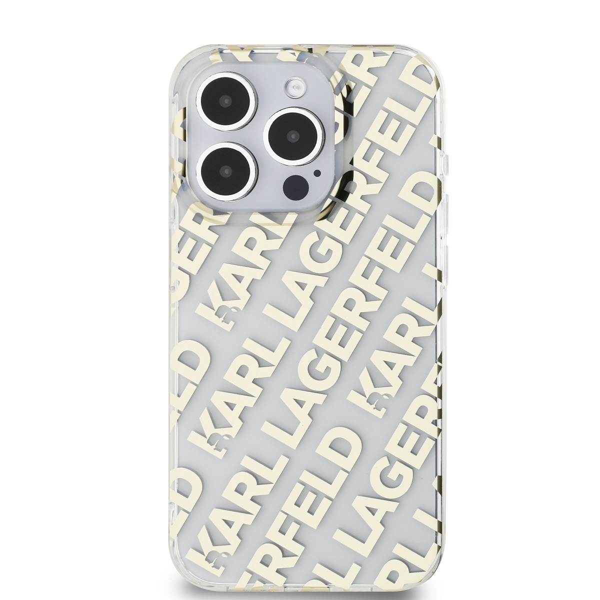 Karl Lagerfeld IML Electroplated Repeated Logo Zadní Kryt pro iPhone 15 Pro Max Gold