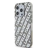 Karl Lagerfeld IML Electroplated Repeated Logo Zadní Kryt pro iPhone 15 Pro Max Silver