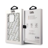 Karl Lagerfeld IML Electroplated Repeated Logo Zadní Kryt pro iPhone 15 Pro Max Silver