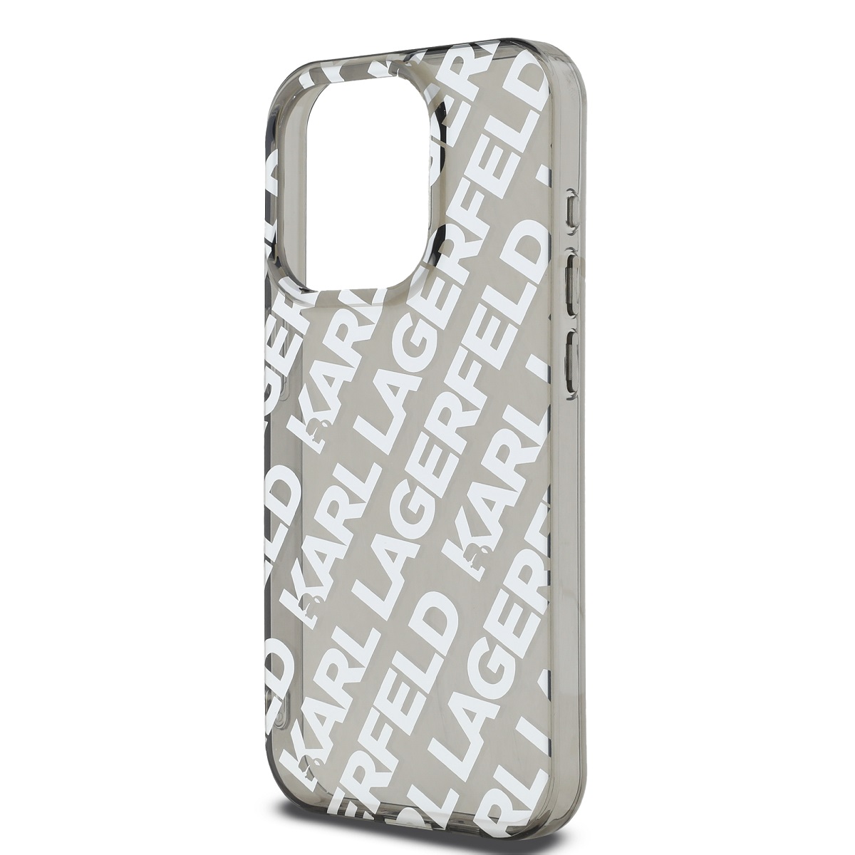 Karl Lagerfeld IML Electroplated Repeated Logo Zadní Kryt pro iPhone 15 Pro Max Silver