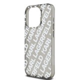 Karl Lagerfeld IML Electroplated Repeated Logo Zadní Kryt pro iPhone 15 Pro Silver