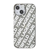 Karl Lagerfeld IML Electroplated Repeated Logo Zadní Kryt pro iPhone 15 Silver