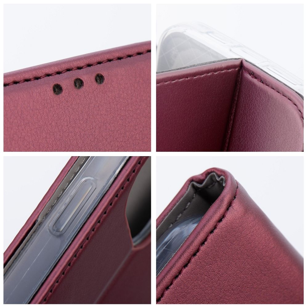 Smart Magneto book case for MOTOROLA G72 burgundy