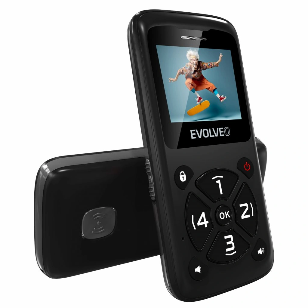 EVOLVEO EasyPhone ID, mobilní telefon pro seniory, černá