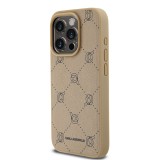 Karl Lagerfeld PU Karl Heads Pattern Magsafe Zadní Kryt pro iPhone 15 Pro Beige