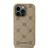 Karl Lagerfeld PU Karl Heads Pattern Magsafe Zadní Kryt pro iPhone 14 Pro Beige